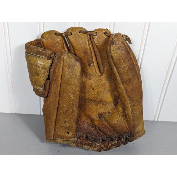 Vtg Leather Cragstin Japan Baseball Glove - Child's Left Hand 1960's - Picture 4 of 6